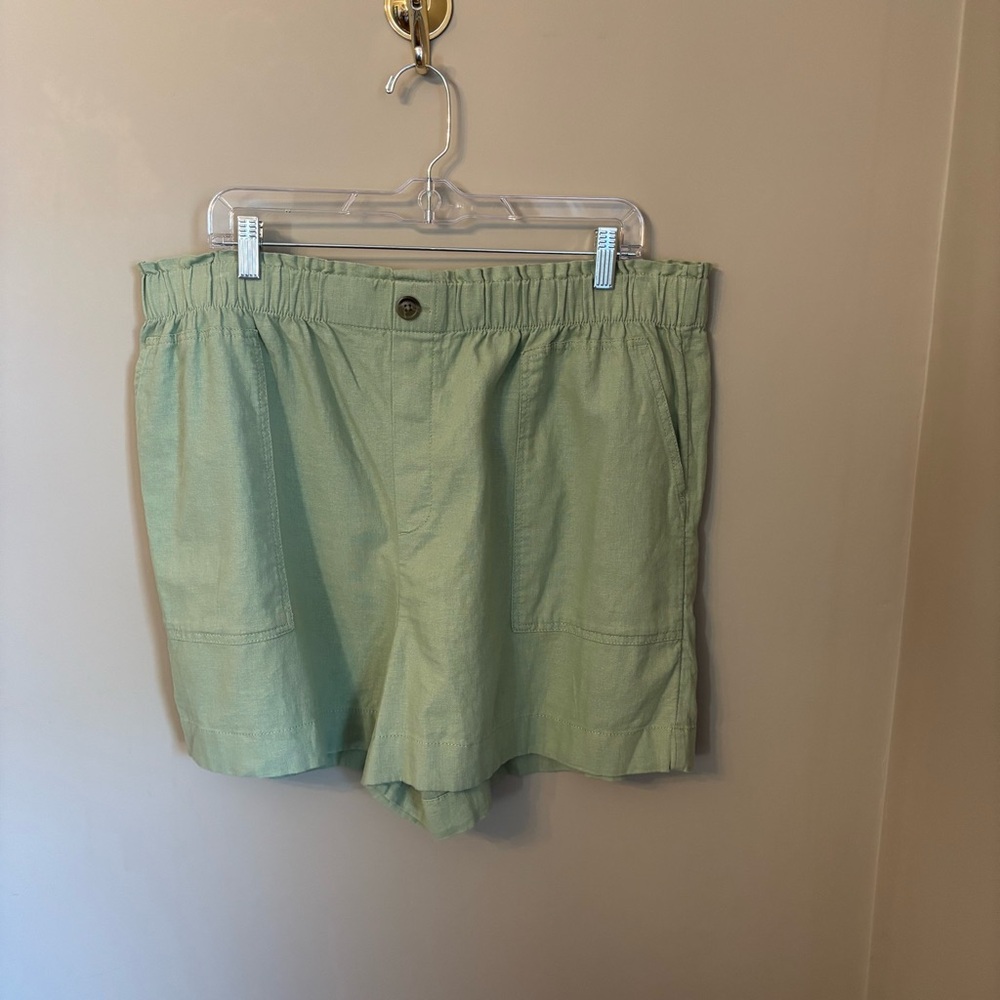 LOFT Light Green Casual Pull-On Shorts